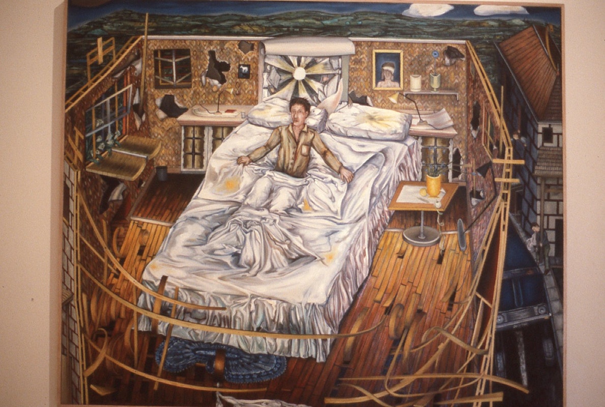 Gregory Pryor, Looking for the Living, 1986, oil on canvas, 111x168cm. Image provided courtesy of Gertrude Archive.