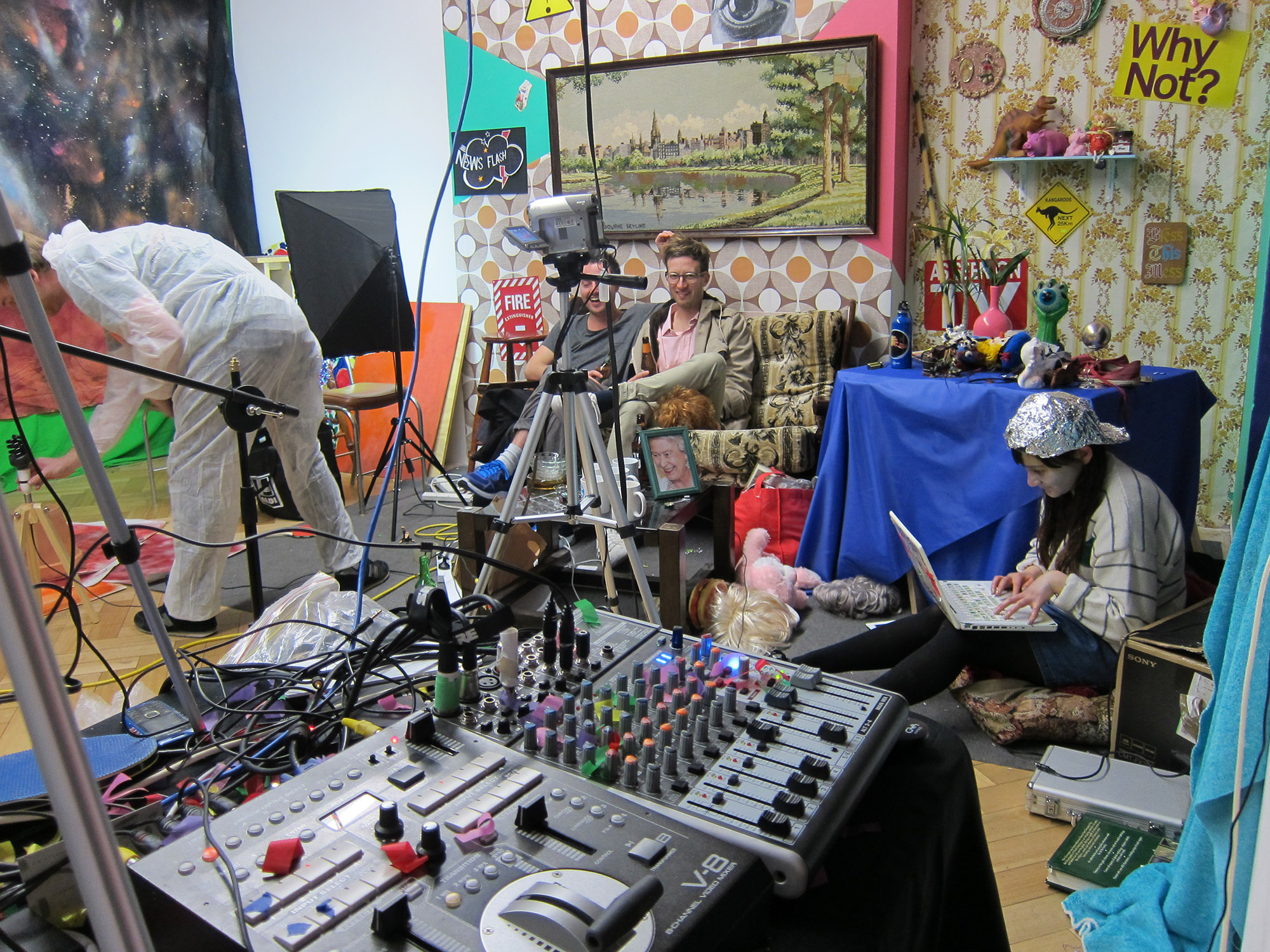 Behind-the-scenes, Channel G, West Space, Naarm Melbourne, 2013, image courtesy and © Sean Peoples
