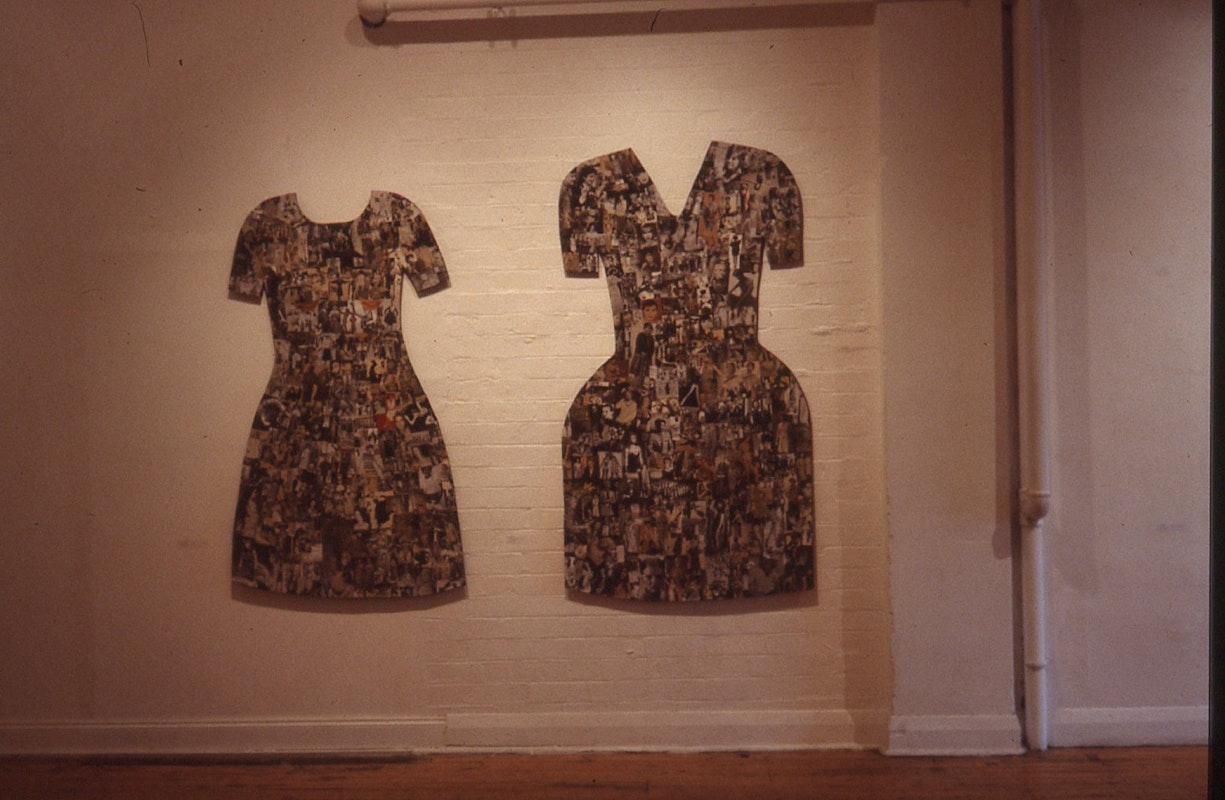 Michelle Ely, Black and White Dress (Installation view), 1985, photomontage, 120 x 150cm, 120 x 210xm. Photo Courtesy of Gertrude Archive.
