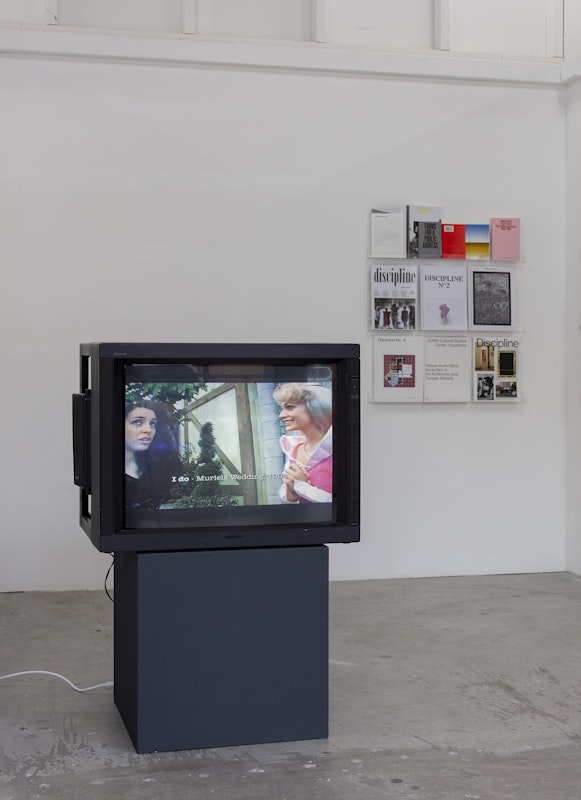 Danielle Freakley, Quote Generator Compilation 2007-2010, installation view, Of Stadiums and Construction Sites (Ne change rien pour que tout soit différent), Gertrude Contemporary, Naarm Melbourne, 2025, video of live social practice, image courtesy and © the artist, photograph: Christian Capurro