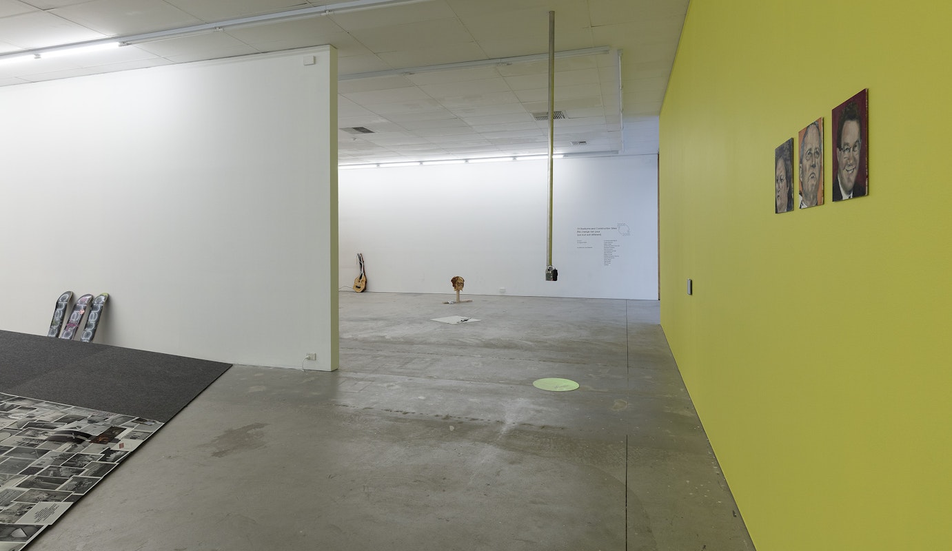 Of Stadiums and Construction Sites (Ne change rien pour que tout soit différent), installation view, Gertrude Contemporary, Naarm Melbourne, 2025, image courtesy and © the artists, photograph: Christian Capurro