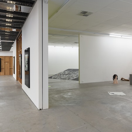 Of Stadiums and Construction Sites (Ne change rien pour que tout soit différent), installation view, Gertrude Contemporary, Naarm Melbourne, 2025, image courtesy and © the artists, photograph: Christian Capurro
