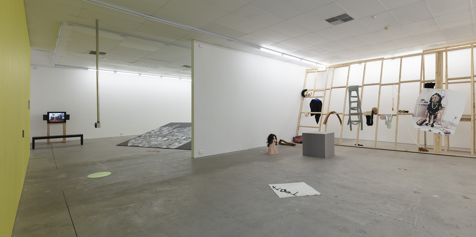 Of Stadiums and Construction Sites (Ne change rien pour que tout soit différent), installation view, Gertrude Contemporary, Naarm Melbourne, 2025, image courtesy and © the artists, photograph: Christian Capurro
