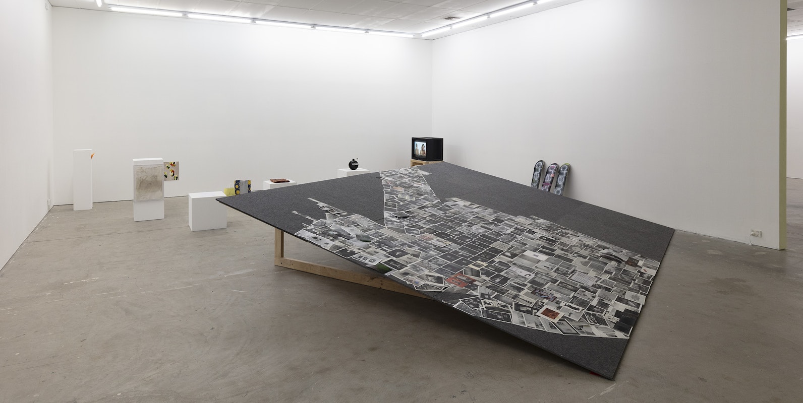 Of Stadiums and Construction Sites (Ne change rien pour que tout soit différent), installation view, Gertrude Contemporary, Naarm Melbourne, 2025, image courtesy and © the artists, photograph: Christian Capurro