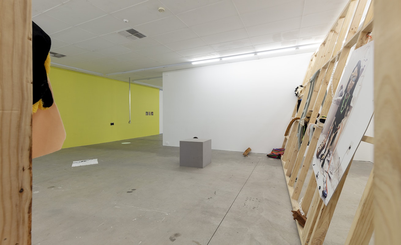 Of Stadiums and Construction Sites (Ne change rien pour que tout soit différent), installation view, Gertrude Contemporary, Naarm Melbourne, 2025, image courtesy and © the artists, photograph: Christian Capurro