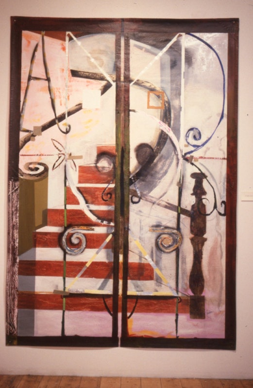 Sally Smart, Symbolist Staircase, 1989, oil on canvas, 255x180cm. Image courtesy of Gertrude Archive.