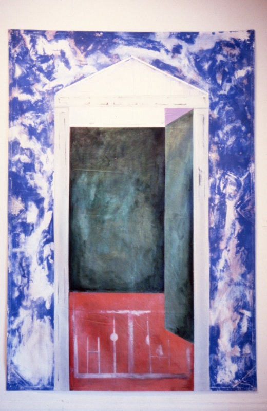 Sally Smart, Painted Porch, 1989, oil on canvas, 255x180cm. Image courtesy of Gertrude Archive.