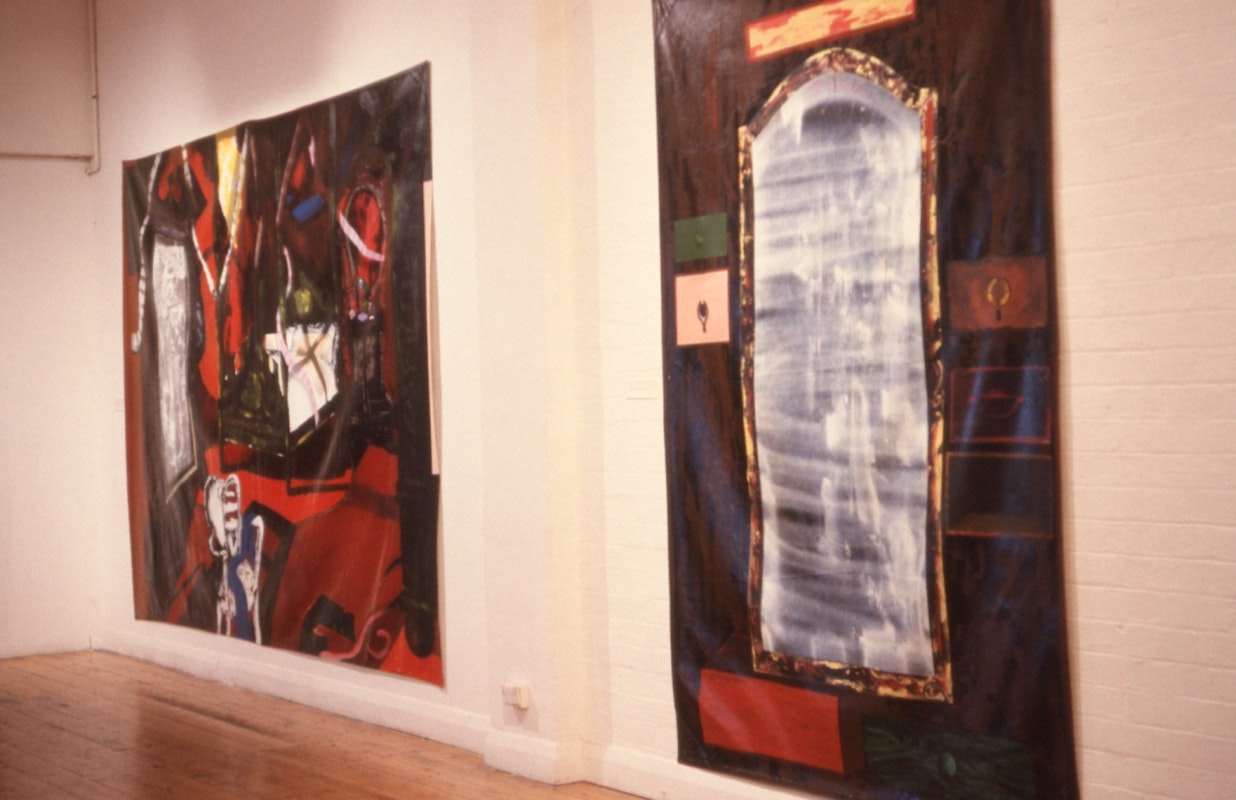 Installation view of Mad Woman in the Attic, Sally Smart, 1989. Image courtesy of Gertrude Archive.