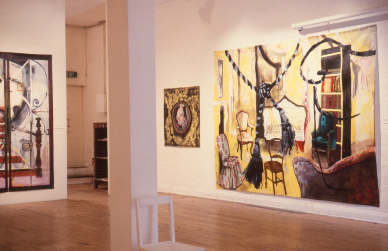 Installation view of Mad Woman in the Attic, Sally Smart, 1989. Image courtesy of Gertrude Archive.