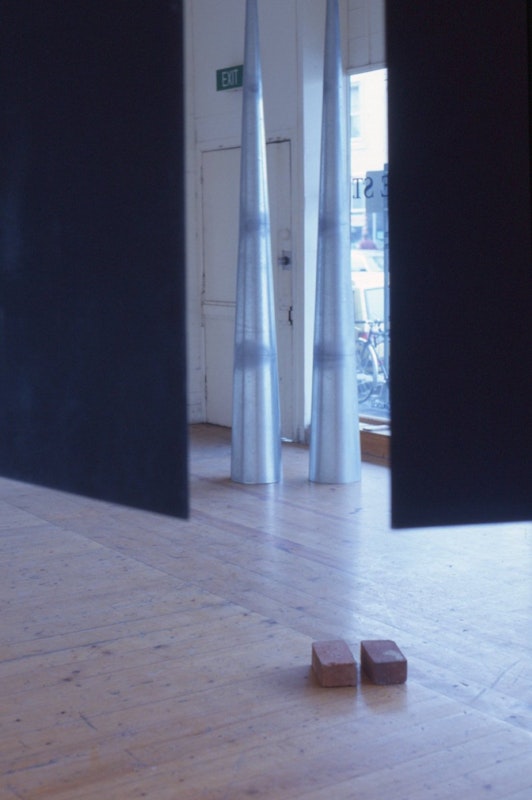 Luke Roberts installation view for Salle de Reconnaissance, 1989. Image courtesy of Gertrude Archives.