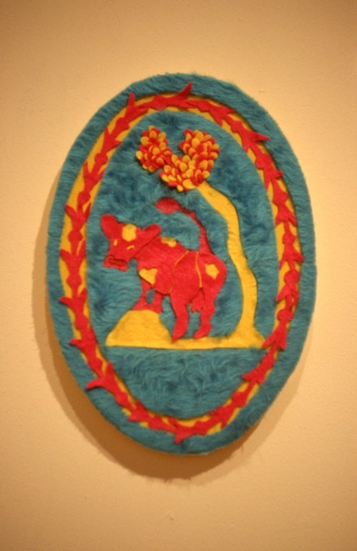 Brenda Ludeman and Kathy Temin, Gloriette (detail), 1989, felt, fur and enamel, 27x39cm. Image courtesy of Gertrude Archive.