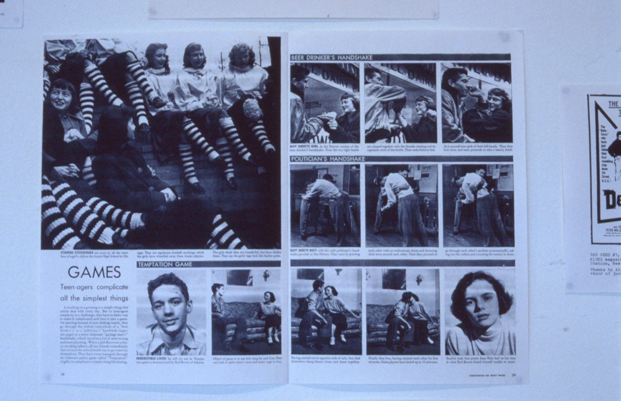 Robert Rooney, Teen Scenes and Teen Dreams (detail, Documentation - 1952-1988), 1989, Mixed Media, measurements variable. Image courtesy of Gertrude Archive.