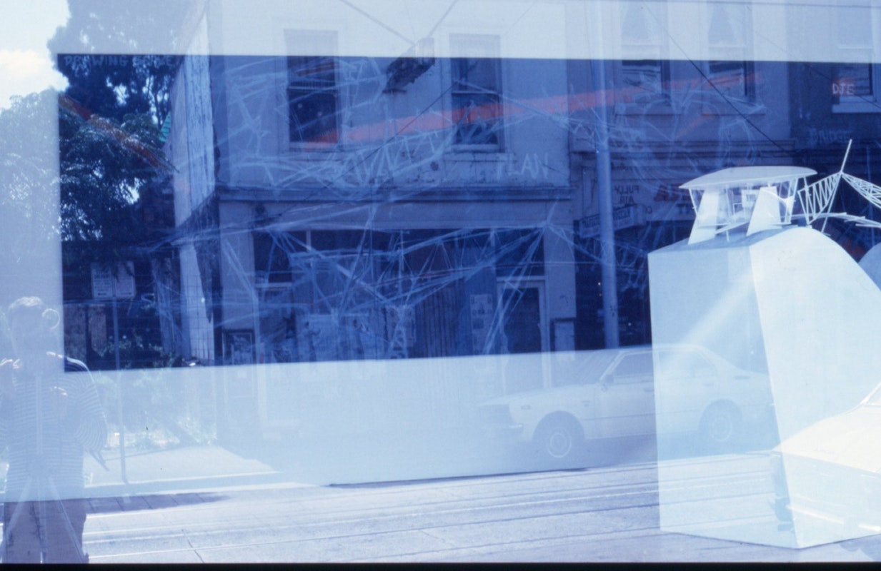 Installation view, Architecture in Progress, Dale Jones-Evans, 1989. Image courtesy of Gertrude Archive.