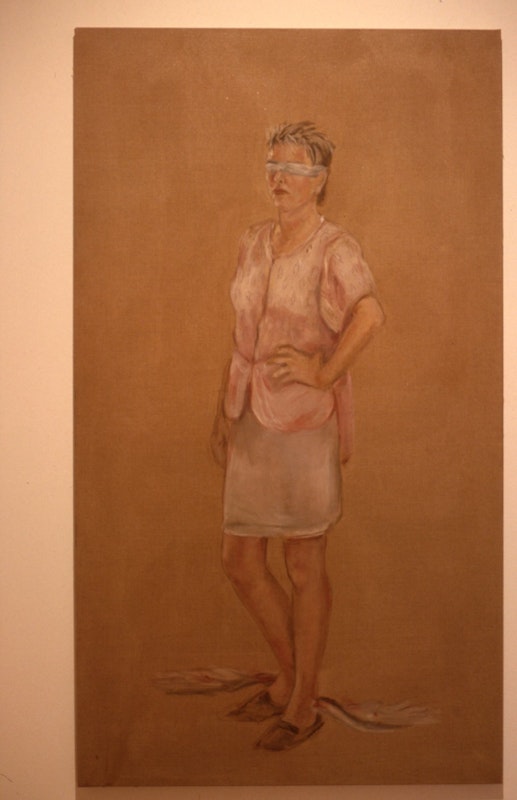 Lisa Lewis, Faith, 1989, oil on linen, 197x111.5cm. Image courtesy of Gertrude Archives.