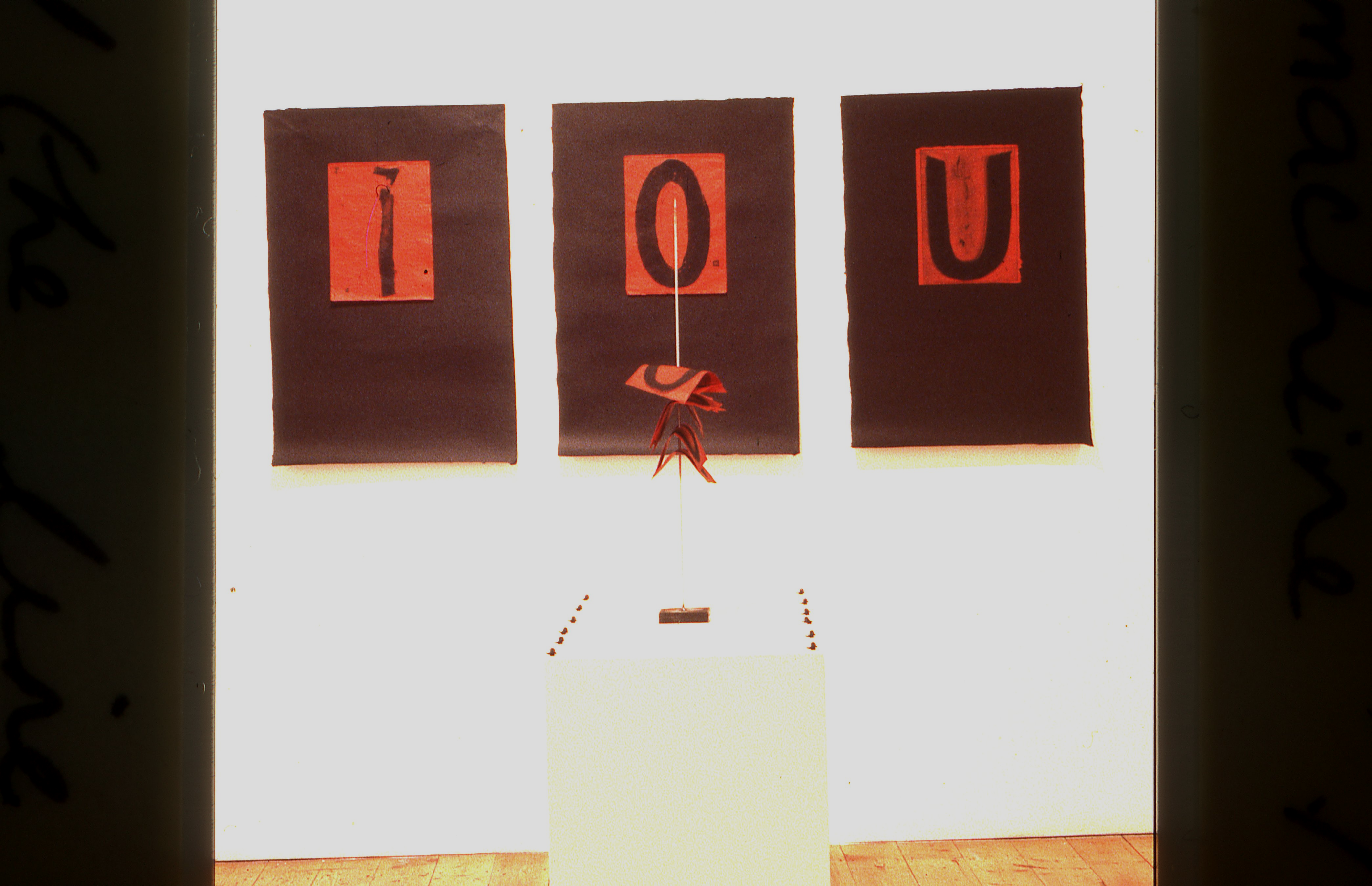 Kate Hohse, 'IOU', 1988, installation view, Short Ride in a Fast Machine, 200 Gertrude Street, Naarm Melbourne, 1988. Copyright and courtesy the artist. Image courtesy of the Gertrude Archive.