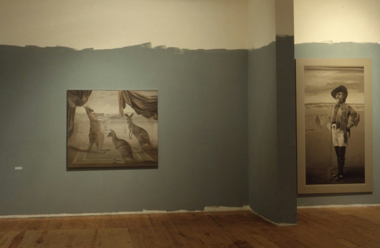 Installation View, Stephen Bush & Janet Burchill, curated by Peter Cripps, 1988. Image courtesy of Gertrude Archive.