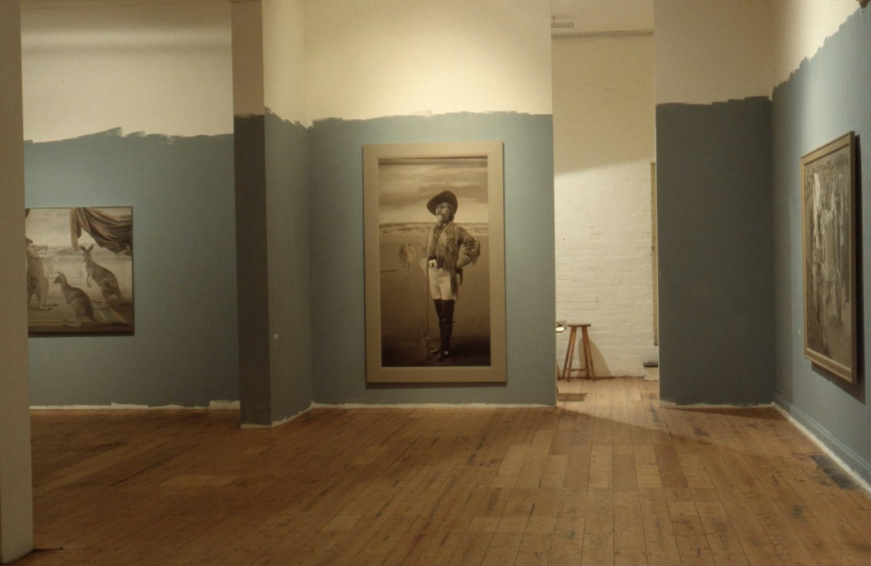 Installation View, Stephen Bush & Janet Burchill, curated by Peter Cripps, 1988. Image courtesy of Gertrude Archive.
