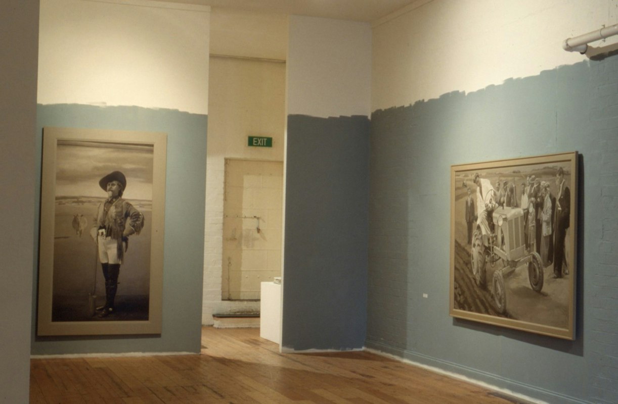 Installation View, Stephen Bush & Janet Burchill, curated by Peter Cripps, 1988. Image courtesy of Gertrude Archive.