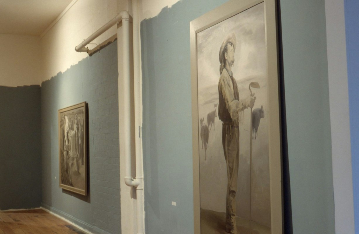 Installation View, Stephen Bush & Janet Burchill, curated by Peter Cripps, 1988. Image courtesy of Gertrude Archive.