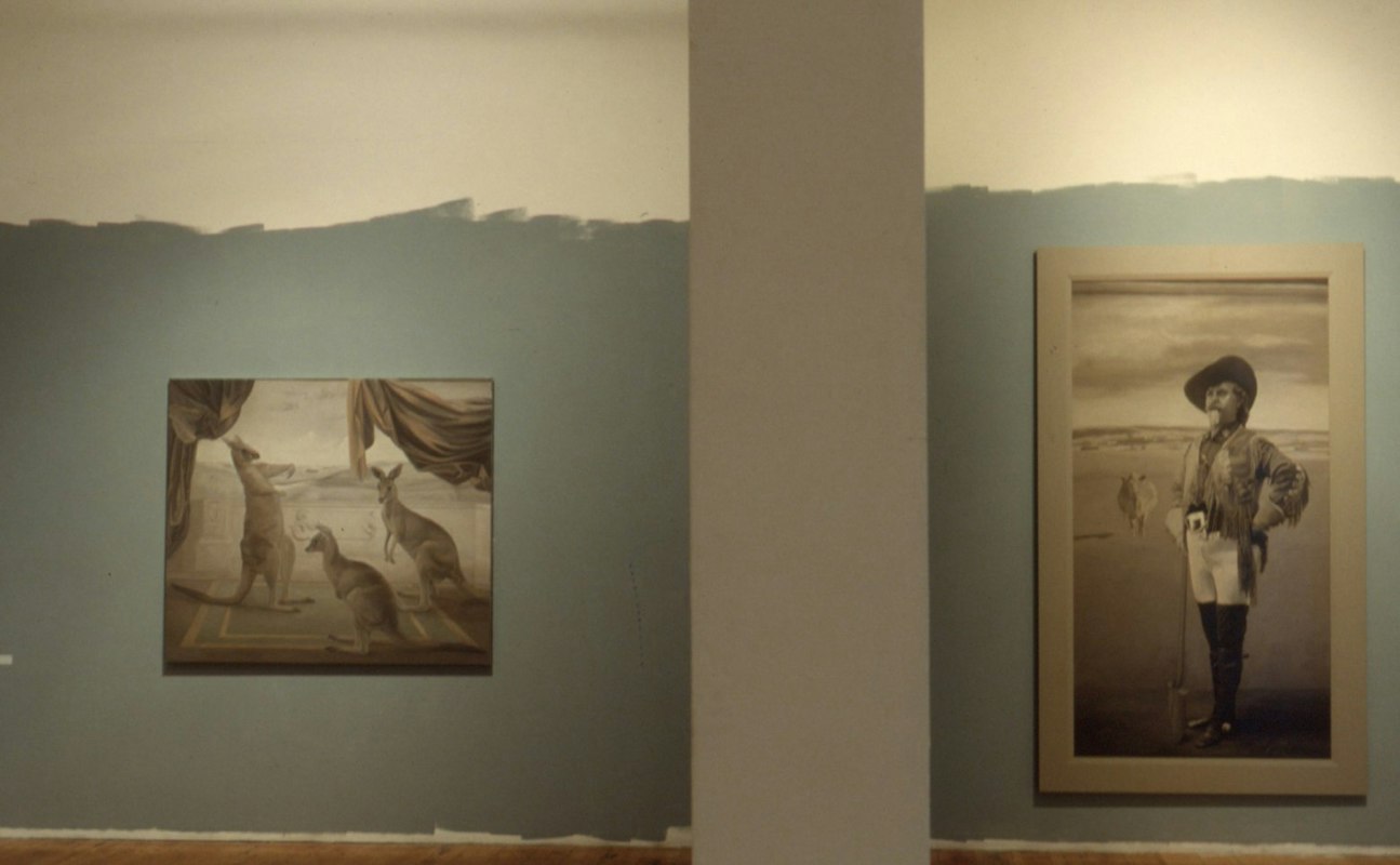 Installation View, Stephen Bush & Janet Burchill, curated by Peter Cripps, 1988. Image courtesy of Gertrude Archive.