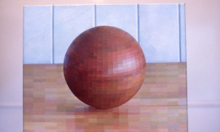 Nick Mourtzakis, Sphere, 1975, oil on canvas, 26x31cm. Image courtesy of Gertrude Archive.