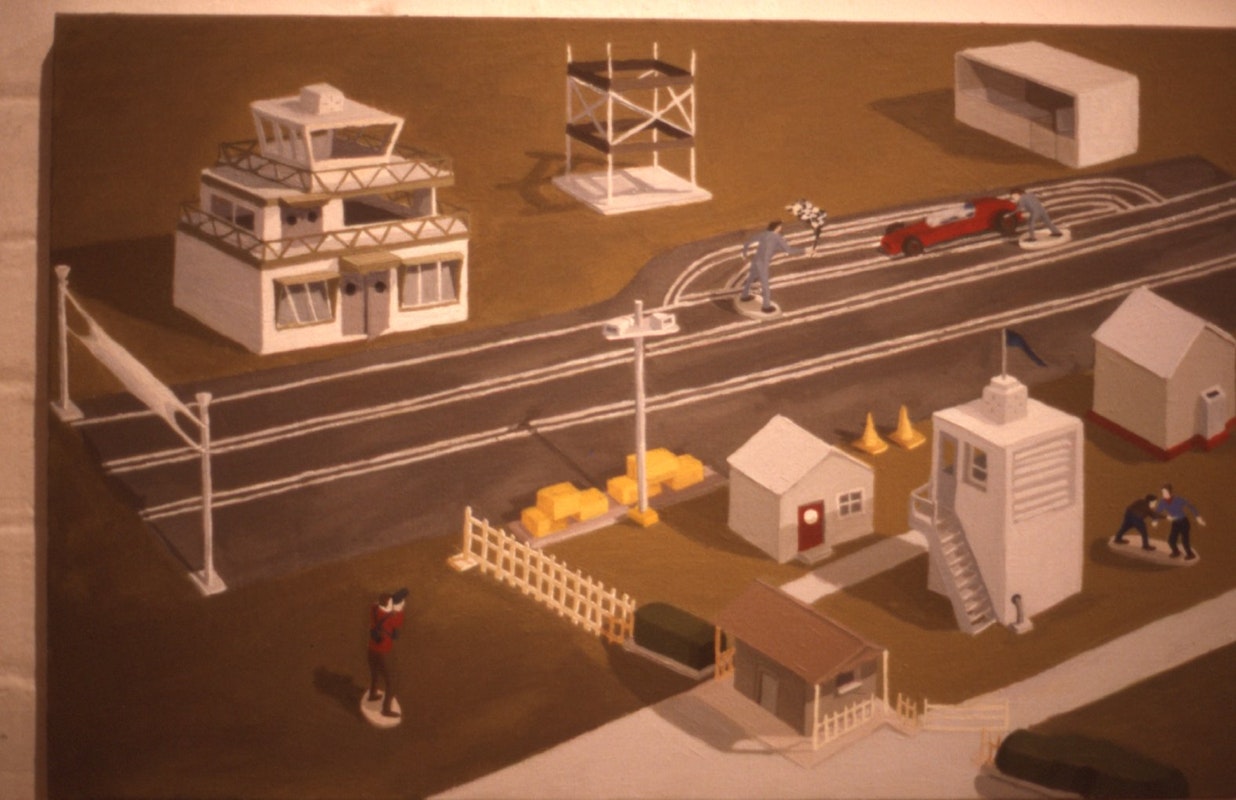 Roisin O'Dwyer, Model Race Track, 1983, oil on canvas, 45x70cm. Image courtesy of Gertrude Archive.