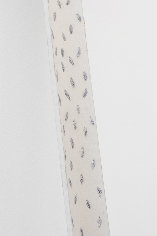 Yusi Zang, Gallery Worms (detail), 2025, plastecine, flocking powder, plaster cornice, Like a Stone Sinking in a Lake or a Bullet in My Heart, Gertrude Glasshouse, Naarm Melbourne, 2025, image courtesy of the artist and Animal House Fine Arts, Naarm Melbourne © the artist, photograph: Christian Capurro