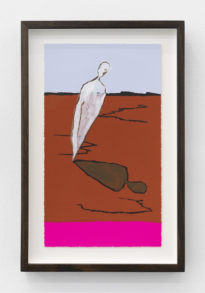 Mia Boe, When daylight fades and night invades: The shadow, 2025, installation view, colour screen-print on BFK Rives 300 GSM, painted gouache elements, Editions of 15, courtesy of the artist, Sutton Gallery, Naarm Melbourne; and Roslyn Oxley9 Gallery, Sydney, © the artist, photography: Christian Capurro