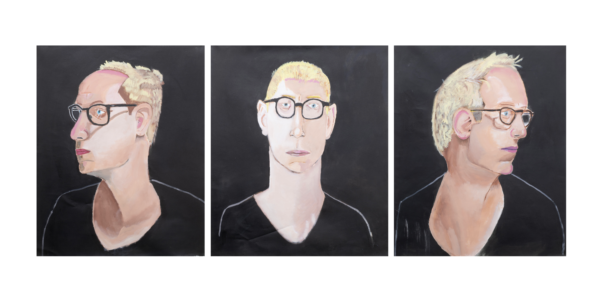 Jordan Dymke, All Sides of Me (No. 1-3), 2025, acrylic on paper, courtesy of the artist and Arts Project Australia © the artist. 