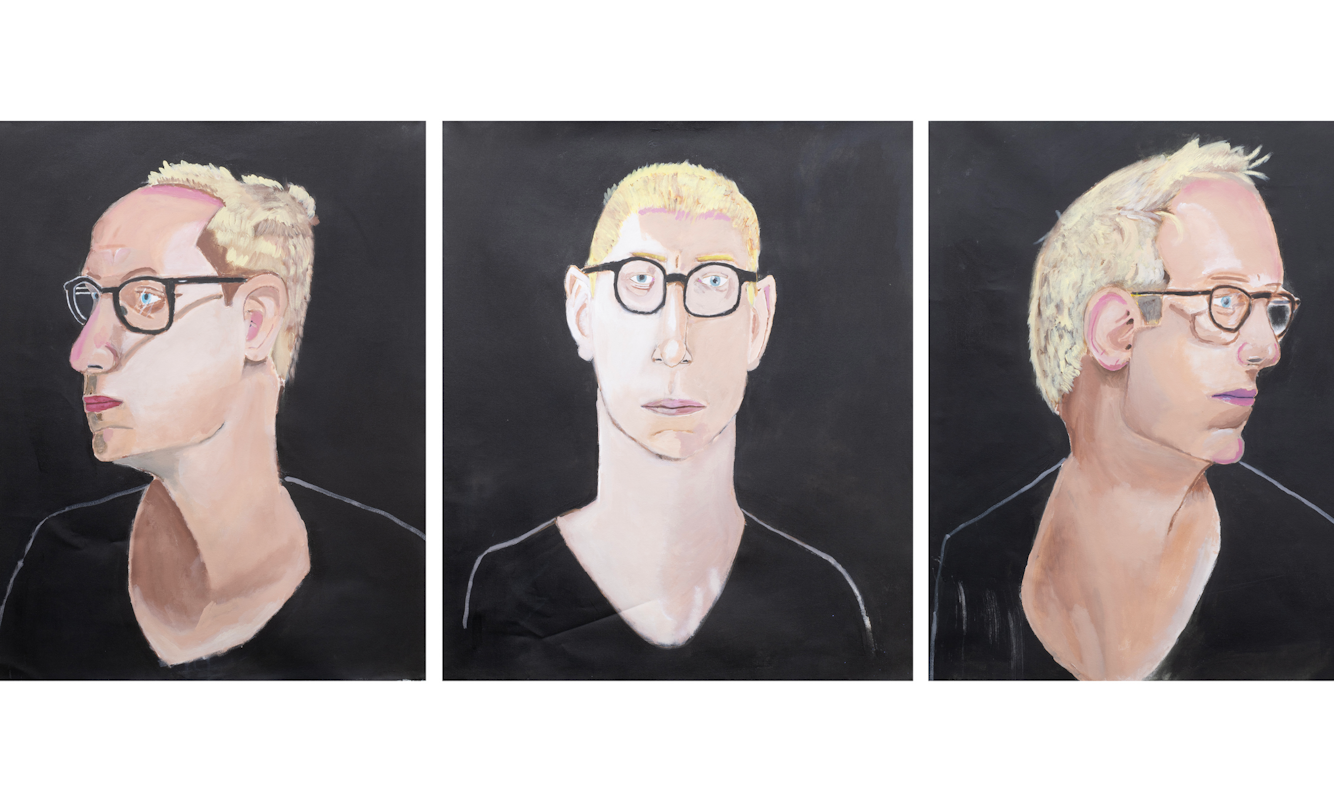 Jordan Dymke, All Sides of Me (No. 1-3), 2025, acrylic on paper, courtesy of the artist and Arts Project Australia © the artist.