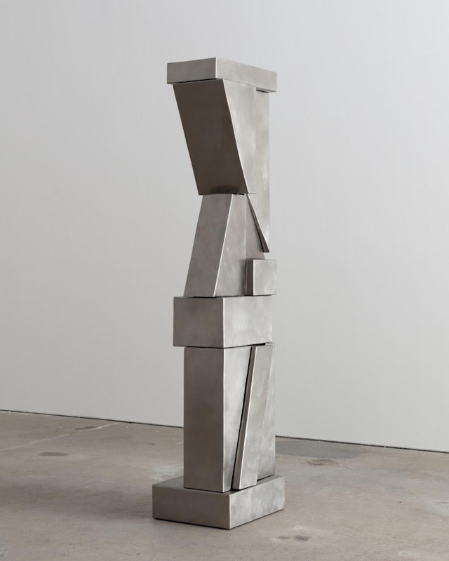 Augusta Vinall Richardson, 'Column (Cut and cross)', 2025, stainless steel, wax, image courtesy of the artist and The Commercial, Sydney © the artist, photograph: Photographic Record 