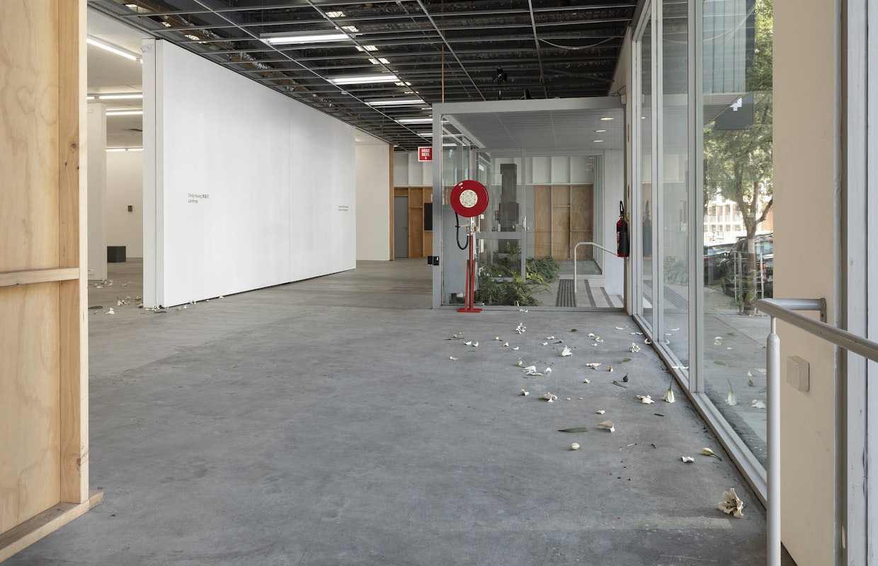 Cindy Huang, Tracing a gilded trail, 2023, installation view, Landings, Gertrude Contemporary, Naarm Melbourne, 2025, glazed porcelain, 1000 parts, image courtesy of the artist and Sumer, Tāmaki Makaurau Auckland © the artist, photograph: Christian Capurro