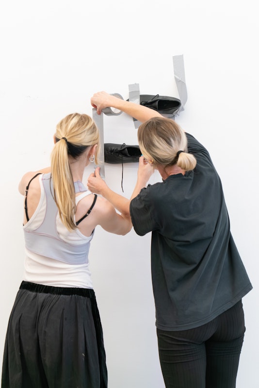 Rebecca Jensen, Marking Out, 2026, performance documentation, Gertrude Glasshouse, Naarm Melbourne, courtesy of the artist. Photograph: Machiko Abe