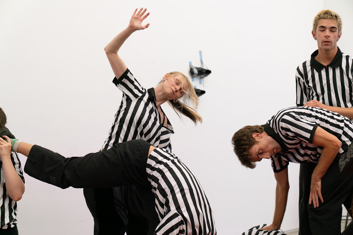 Rebecca Jensen, Marking Out, 2026, performance documentation, Gertrude Glasshouse, Naarm Melbourne, courtesy of the artist. Photograph: Machiko Abe