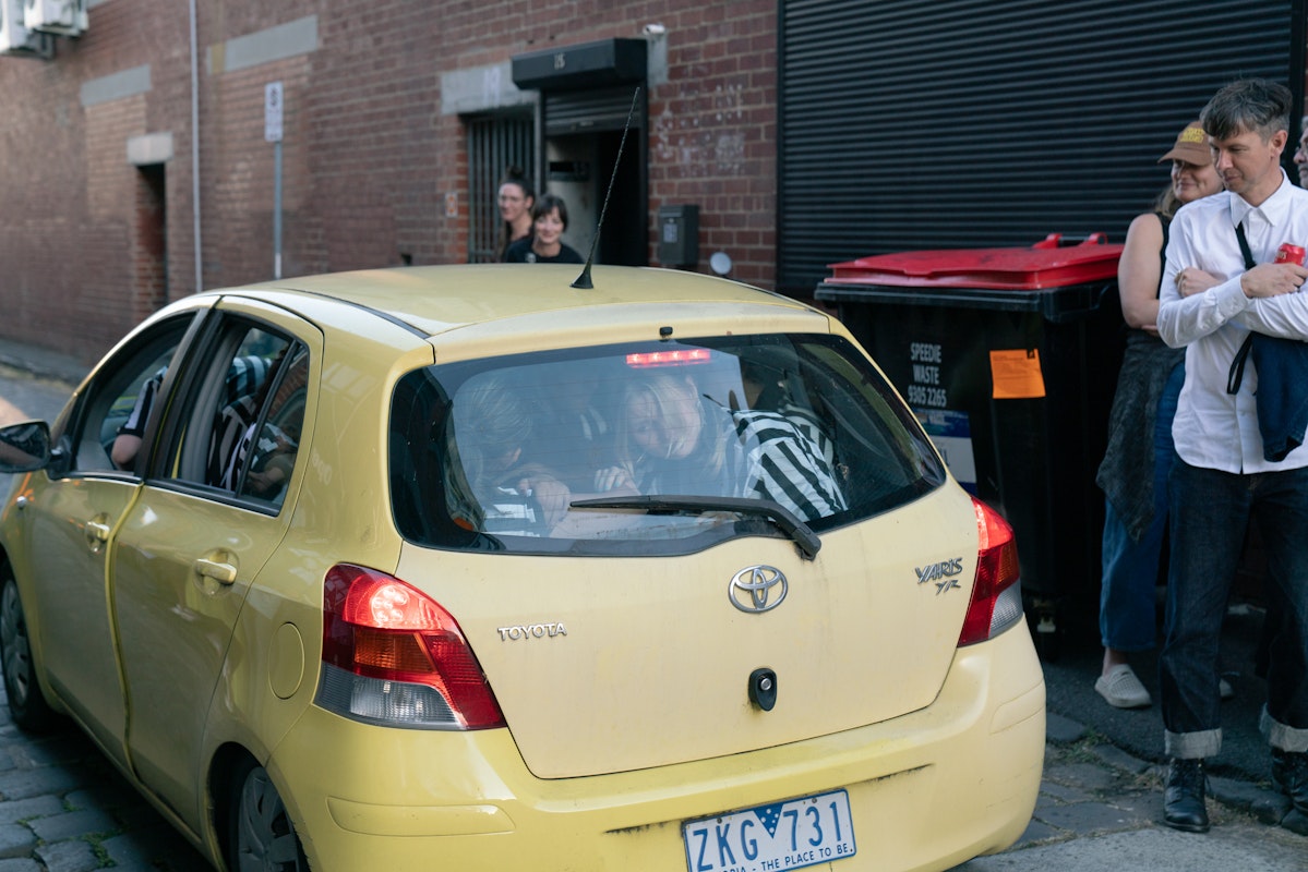 Rebecca Jensen, Marking Out, 2026, performance documentation, Gertrude Glasshouse, Naarm Melbourne, courtesy of the artist. Photograph: Machiko Abe