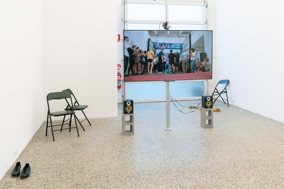 Rebecca Jensen, Marking Out, 2026, performance documentation, Gertrude Glasshouse, Naarm Melbourne, courtesy of the artist. Photograph: Machiko Abe