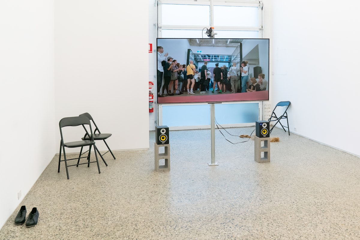 Rebecca Jensen, Marking Out, 2026, performance documentation, Gertrude Glasshouse, Naarm Melbourne, courtesy of the artist. Photograph: Machiko Abe