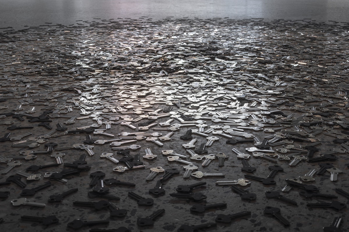 Moorina Bonini, We Were Never Meant to be Contained, hand engraved keys, sound 5:36 mins, installation view, We Were Never Meant to be Contained, Gertrude Glasshouse, Naarm Melbourne, 2026, image courtesy and © the artist, photograph: Christian Capurro