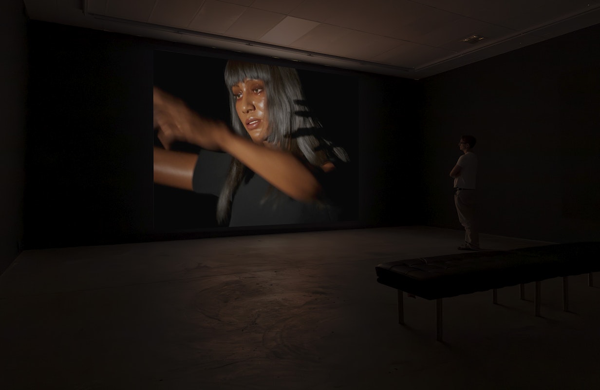 Priyageetha Dia, Night Shift, 2025, installation view, salt, Gertrude Contemporary, Naarm Melbourne, 2026, single-channel digital video, colour, sound, image courtesy of the artist and The Ryder Projects, Madrid © the artist, photograph: Christian Capurro
