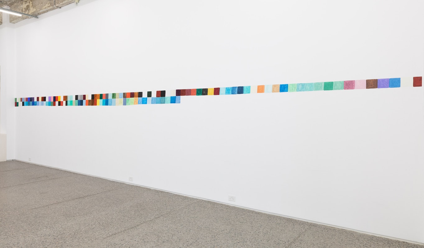 Renee Cosgrave, Kuikui, 2026, acrylic and pencil wall painting, dimensions variable, Waiho i te toipoto (keep close together), Gertrude Glasshouse, Naarm Melbourne, 2026, image courtesy and © the artist, photograph: Christian Capurro