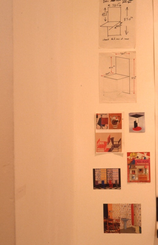 Howard Arkley, detail of preparatory works, 1988, installation view, Casual Works, 200 Gertrude Street, Naarm Melbourne, 1988, image courtesy and © the artists, photograph: Gertrude Archive.