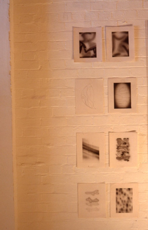 Howard Arkley, detail of preparatory works, 1988, installation view, Casual Works, 200 Gertrude Street, Naarm Melbourne, 1988, image courtesy and © the artists, photograph: Gertrude Archive.