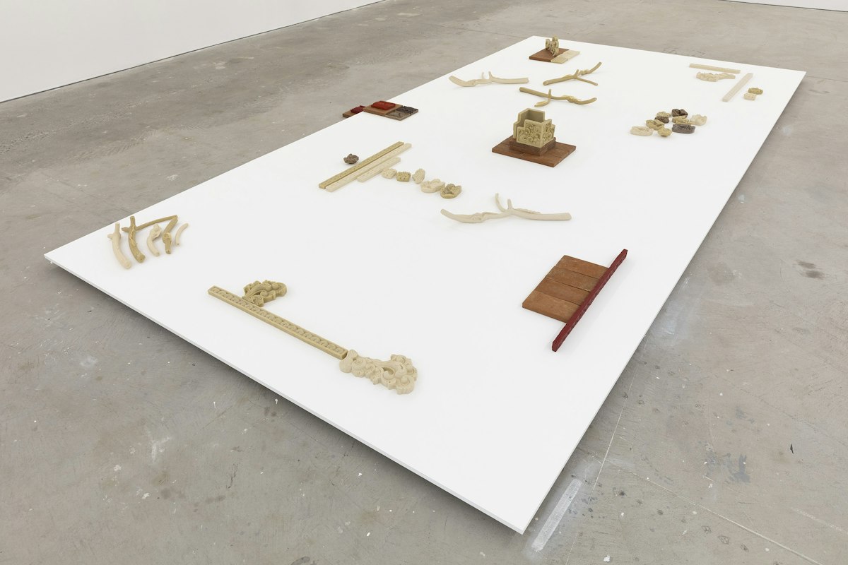 Leyla Stevens, Pura Taman Sari I, 2026, beeswax, damar resin, limestone, terracotta brick, image courtesy and © the artist, photograph: Christian Capurro