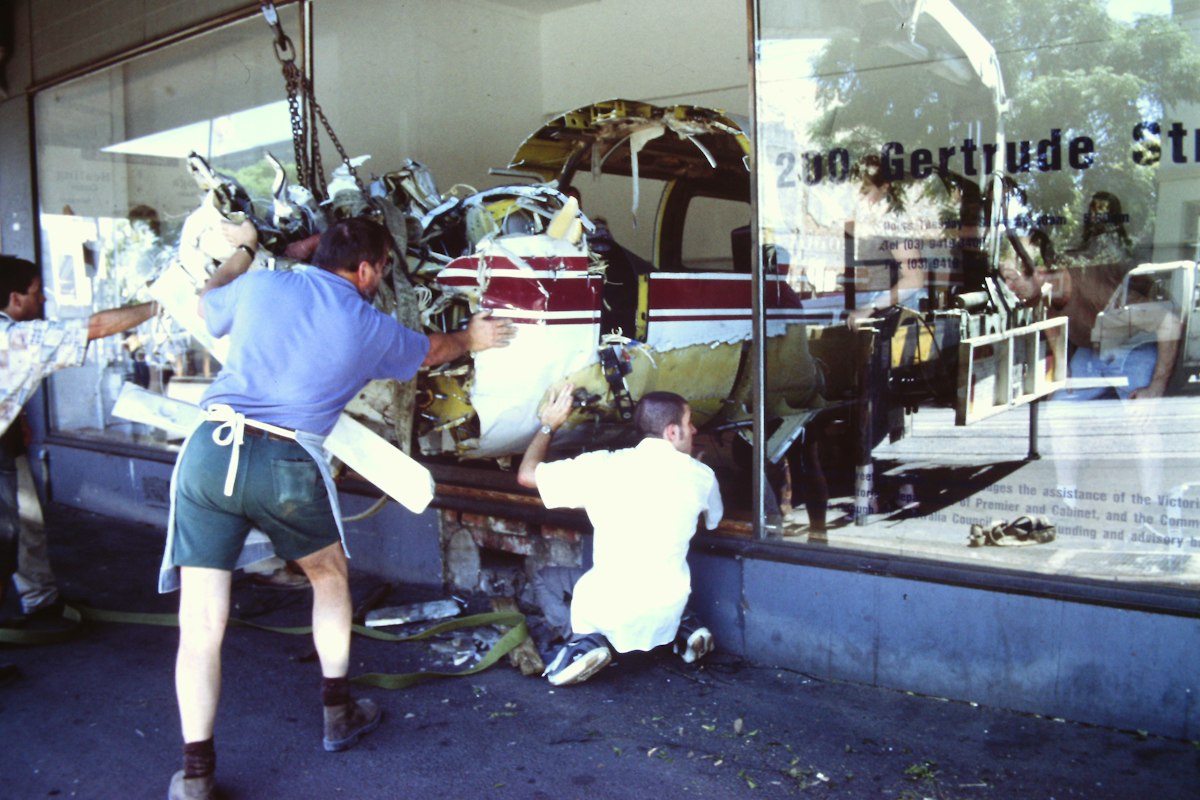 KIT, COTIS (Cult of the Inserter Seat), 1999, documentation of exhibition installation, 200 Gertrude Street, Naarm Melbourne, courtesy and © the artists, image courtesy the Gertrude Archive.