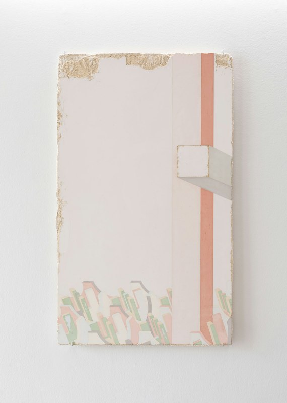 Detail of Tarik Ahlip, Feast of the Compradors, 2026, plaster, pigment, sand, fibreglass scrim, 100 x 60 cm, Feast of the Compradors, Gertrude Glasshouse, Naarm Melbourne, 2026, image courtesy and © the artist, photograph: Christian Capurro.
