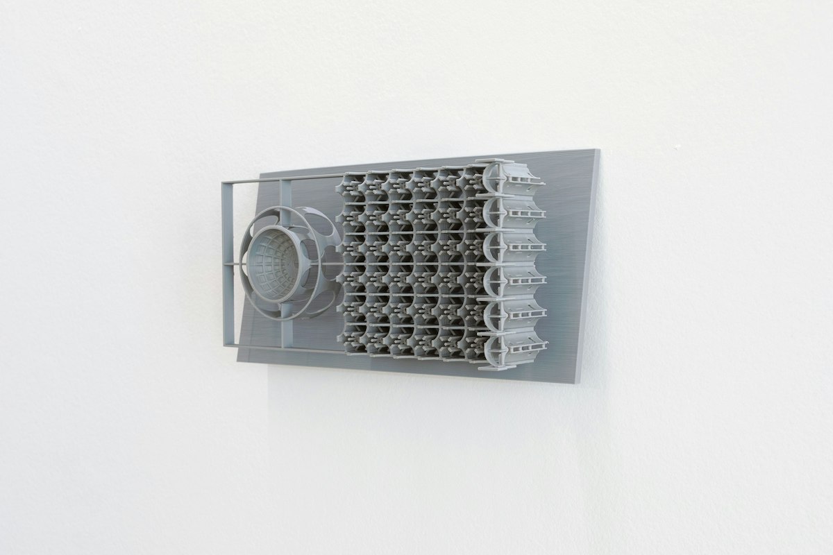 Detail of Tarik Ahlip, Studies for a Failed State, Centre < > Periphery, 2026, 3D printed Fused Deposition Modelling, 15 x 30 cm, Feast of the Compradors, Gertrude Glasshouse, Naarm Melbourne, 2026, image courtesy and © the artist, photograph: Christian Capurro.