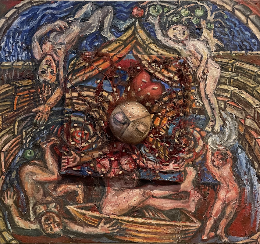 Merrin Eirth, Fat Spirit O.K., 1985, mixed media, 50x50cm. Photo courtesy of the artist.