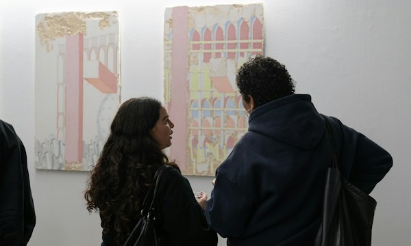 Tarik Ahlip, audience view, Feast of the Compradors, Gertrude Glasshouse, Naarm Melbourne, 2026, image courtesy and © the artist, photograph: Machiko Abe