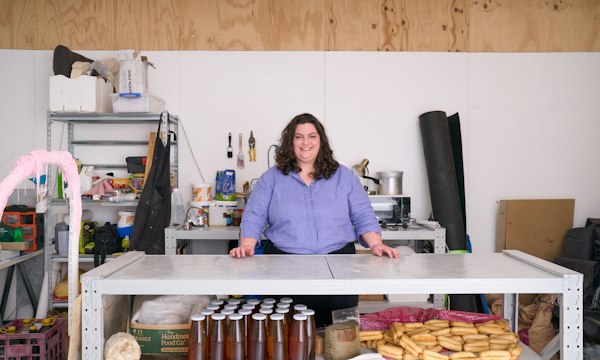 Erin Hallyburton studio portrait onsite at Gertrude Contemporary. Photography: Machiko Abe.