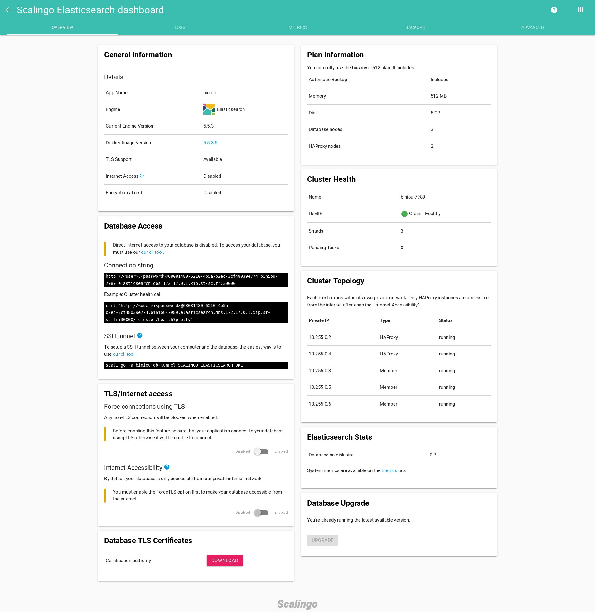 Database dashboard revamped